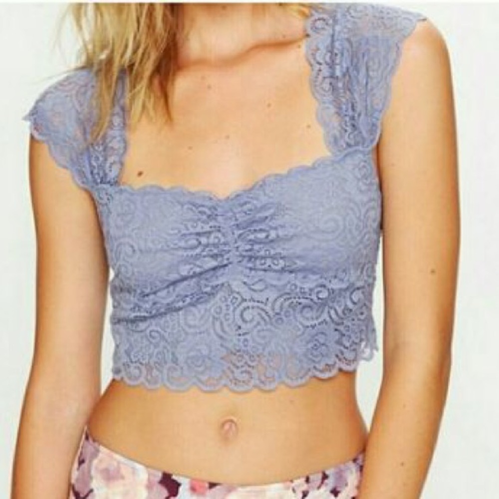 Xs free people scallop edge crop top
